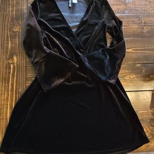 Velvet wrap dress